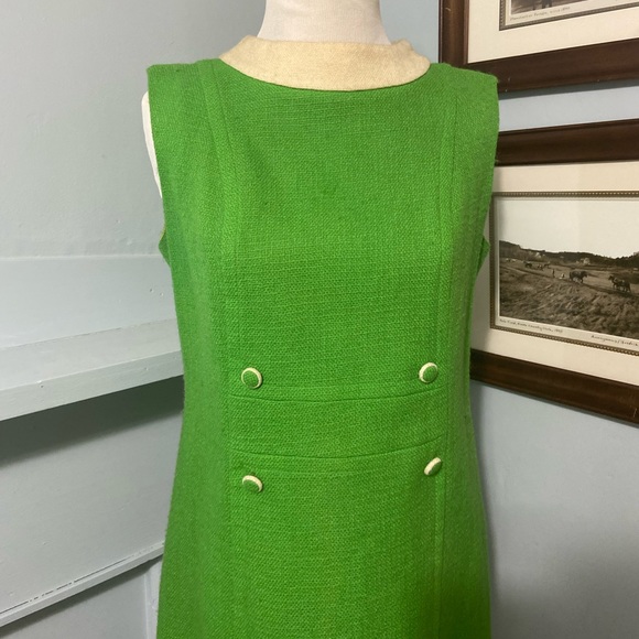 1960s Mod Vintage Green Dress - Picture 2 of 7